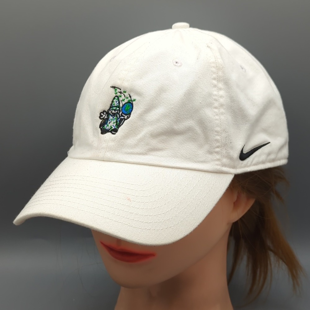 Nike Heritage86 Wizard Earth Embroidered Strapback Hat White Dad Cap OSFA